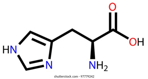 Essential amino acid histidine structural formula