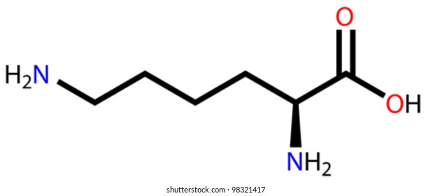 Essential amino acid lysine structural formula