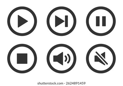 Essential Audio and Video Interface Icons