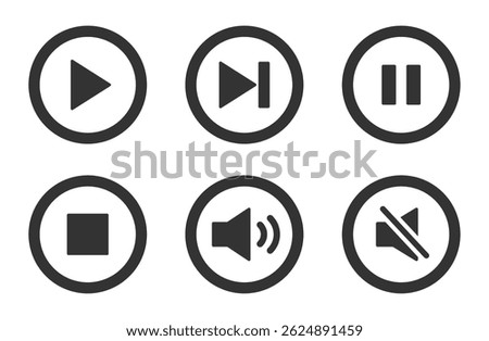 Essential Audio and Video Interface Icons