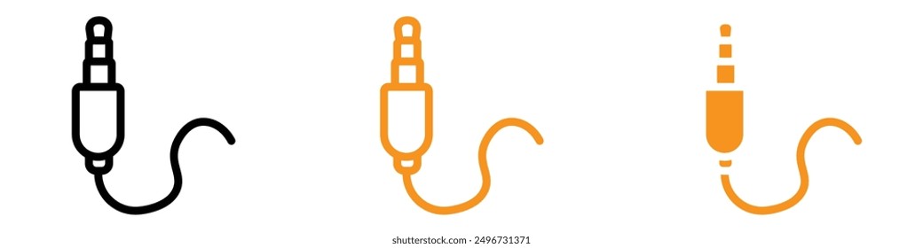 Icono de cable AUX esencial para equipos de audio y Ilustraciones de conectividad en contenido tecnológico
