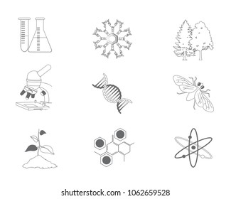 Essential biology elements. Vector illustration.