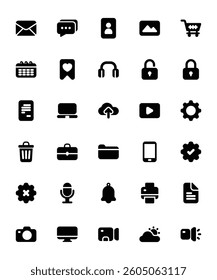 Essential Black Fill Icon for Mobile App and Website.
