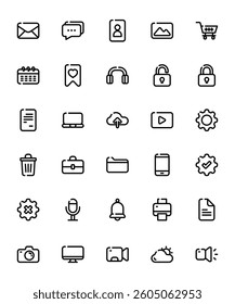 Essential Black Outline Icon for Website and Mobile App.