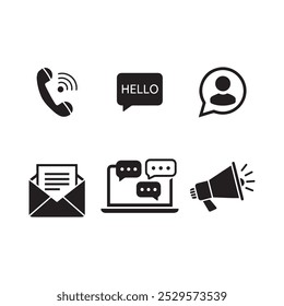 Essential Business Communication Icon Set - Phone, Email, Chat, and More