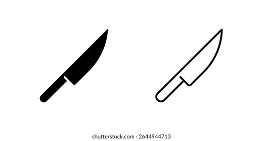 Ícone de faca de chef essencial definido para cozinha, cozinha e artes culinárias. Útil para restaurantes, blogs gastronômicos e temas de receitas.