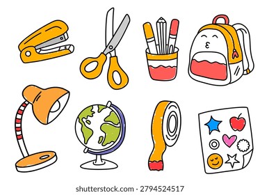 essential classroom tools with school bag and bundle set
