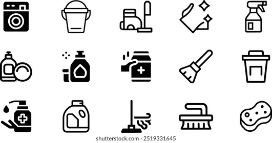 Essential Cleaning Web Icon Vector Design for Hygiene and Maintenance