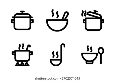 Conjunto de iconos de cocina esencial para herramientas culinarias modernas, símbolos de equipos de cocina y preparación de alimentos para el Profesional
