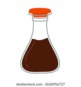 Essential cooking ingredient displayed in a glass bottle with an orange cap