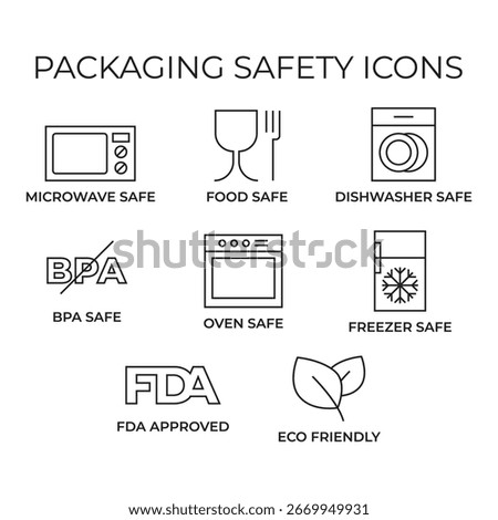 Essential Cookware and Container Safety Icon Set
