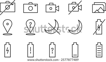 Essential Device and Status liner Icons seet