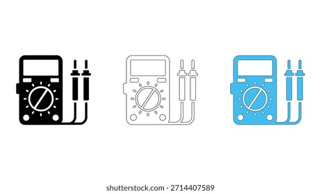 Icono de multímetro digital esencial para la medición eléctrica precisa de voltaje, corriente y resistencia