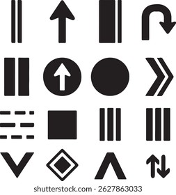 Essential digital UI,UX symbol set.