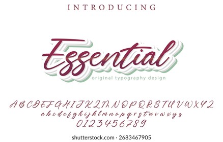Essential - Elegant 3D Script Font with Handwritten Style for Modern Typography and Branding