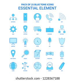 Essential Element Blue Tone Icon Pack - 25 Icon Sets