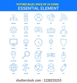 Essential Element Icons - Futuro Blue 25 Icon pack