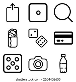 Essential Flat Icon Set Isolated On White Background