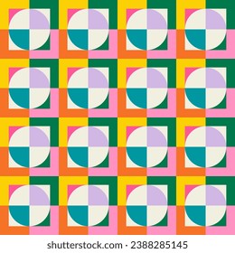 Essential geometric printable seamless pattern with abstract Minimal elegant line form stroke shapes in vibrant colors. Modern simple background in minimalist mid century style vector wall art