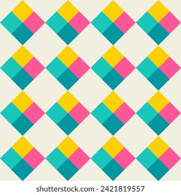 Essential geometric printable seamless pattern with abstract Minimal elegant line form stroke shapes in vibrant colors. Modern simple background in minimalist mid century style vector wall art