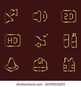 Essential Golden Gradient Help UI Icons

