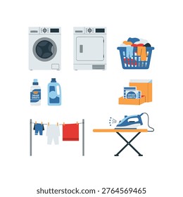 Essential household items for laundry and ironing