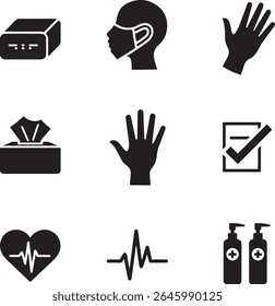 Essential Hygiene Icons for Health and Safety.