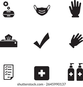 Essential Hygiene Icons for Health and Safety.