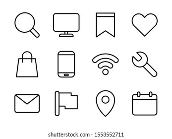 Essential Icon Set Outline Style