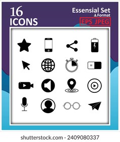 Essential Icon Sets: Versatile collections of frequently used icons, enhancing visual communication.  Mobile and web icon