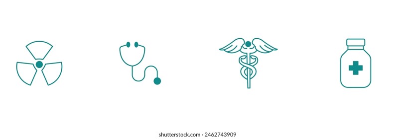 Conjunto de iconos de Vector de herramientas médicas y diagnósticos esenciales