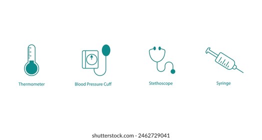 Essential Medical Tools Vector Icon Set