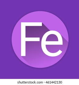 Essential Minerals Fe Nutrition Chemistry Element Colorful Icon Flat Vector Illustration