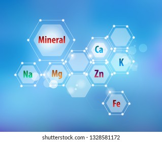 Essential minerals for human health. Abstract scheme.