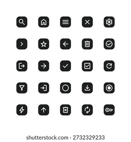 Essential Minimalist UI Actions Icon Set for Web and Mobile Application Interface Design