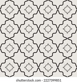 Patrón vectorial esencial monocromático geométrico sin soldadura. Geometría neutra mosaico de patrones repetitivos multiusos para empaque y fondos. 