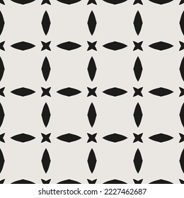 Essential monochrome geometric seamless vector pattern. Neutral geometry multi-use repeating pattern tile for packaging and backgrounds. 