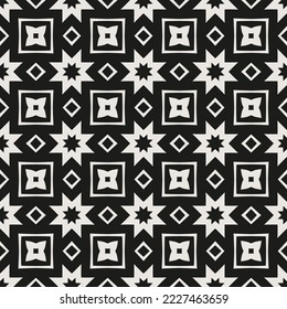 Patrón vectorial esencial monocromático geométrico sin soldadura. Geometría neutra mosaico de patrones repetitivos multiusos para empaque y fondos. 