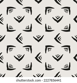 Essential monochrome geometric seamless vector pattern. Neutral geometry multi-use repeating pattern tile for packaging and backgrounds. 
