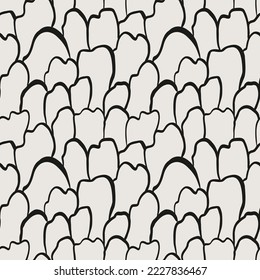Essential monochrome geometric seamless vector pattern. Neutral geometry multi-use repeating pattern tile for packaging and backgrounds. 
