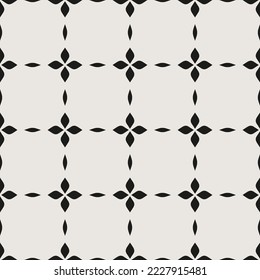 Essential monochrome geometric seamless vector pattern. Neutral geometry multi-use repeating pattern tile for packaging and backgrounds. 