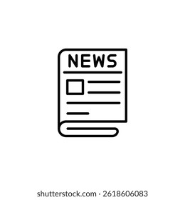 Icono lineal de noticias esenciales que simboliza a los Actualizar y la fuente de información actual