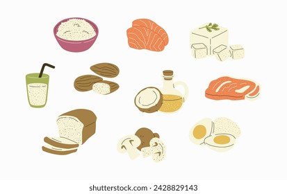 Essential Nutrient Vector Illustration in Flat Style