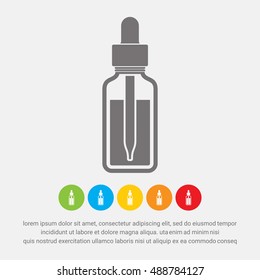 Essential Oil Bottle With Dropper Bottle Icon. Vector Illustration Eps 10.