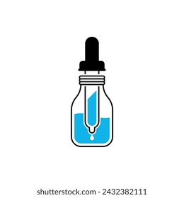 Essential oil bottle icon, Dropper bottle icon - Vector