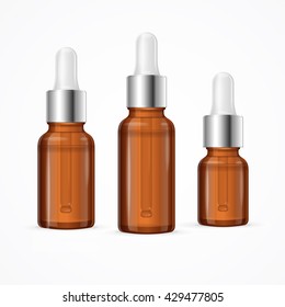 Essential Oil Bottle Package Set. Vector illustration