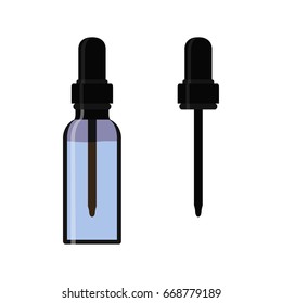 Essential oil bottle, spray. Soap pump. Cosmetic vial, flask, flacon. Container for perfume. Medical bank. Cosmetic dropper-bottle. Label, sticker