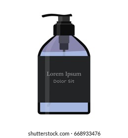 Essential oil bottle, spray. Soap pump. Cosmetic vial, flask, flacon. Container for perfume. Medical bank. Cosmetic dropper-bottle. Label, sticker