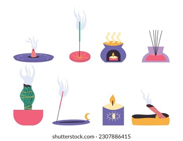 Essential oil, candles, burning incense sticks, palo santo, sage. 
