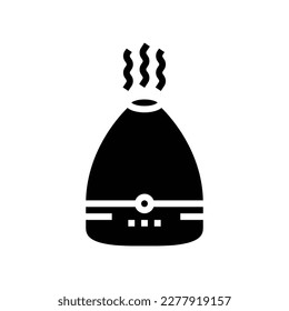 vector de icono de glifo interior del dormitorio difusor de aceite esencial. señal interior del dormitorio del difusor de aceite esencial. ilustración de símbolo aislado